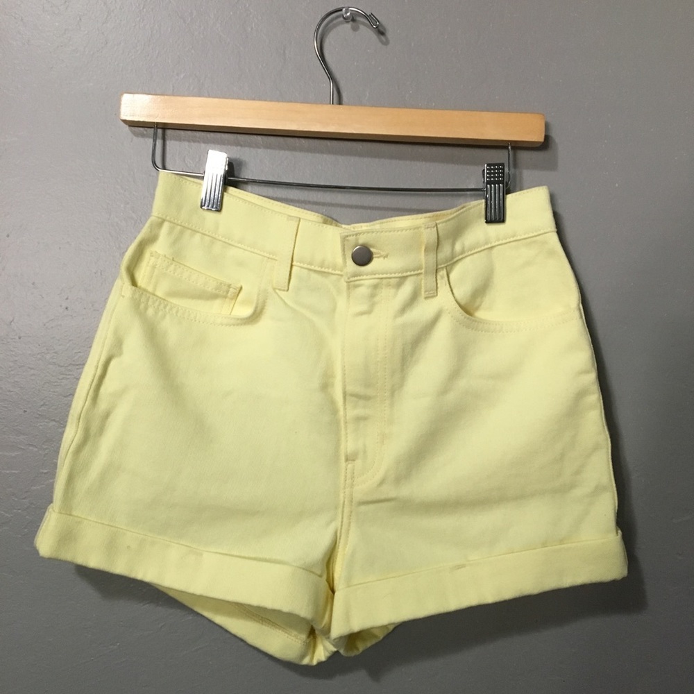 Yellow American apparel high waist shorts